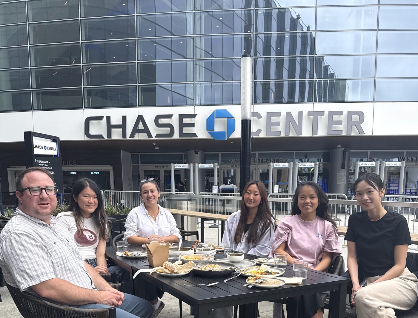 Fidler Lab members outside the Chase Center